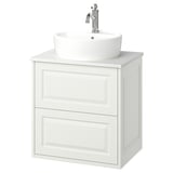 TÄNNFORSEN / TÖRNVIKEN Mobile lavabo/cassetti/lavabo/misc, bianco/bianco effetto marmo, 62x49x79 cm