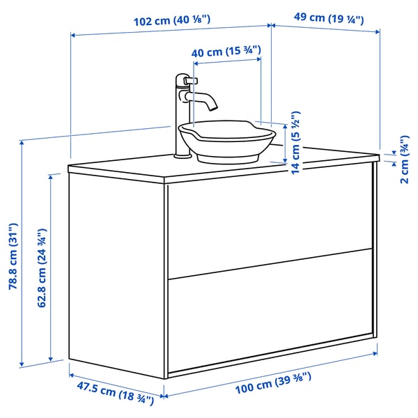 TÄNNFORSEN / VÄSTERSJÖN Mobile lavabo/cassetti/lavabo/misc