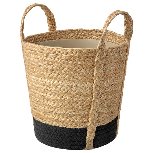 TÄRNMÅS Portavasi, per interni/beige/nero, 24 cm