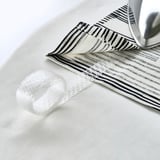 TEMPELFLY Tenda, 2 teli, bianco/nero/con nastro arricciatende, 145x300 cm