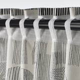 TEMPELFLY Tenda, 2 teli, bianco/nero/con nastro arricciatende, 145x300 cm