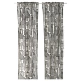 TEMPELFLY Tenda, 2 teli, bianco/nero/con nastro arricciatende, 145x300 cm
