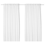 TIBAST Tenda, 2 teli, bianco/con nastro arricciatende, 145x300 cm