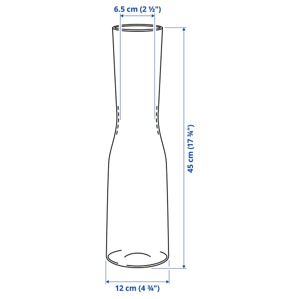 TIDVATTEN Vaso, vetro trasparente, 45 cm