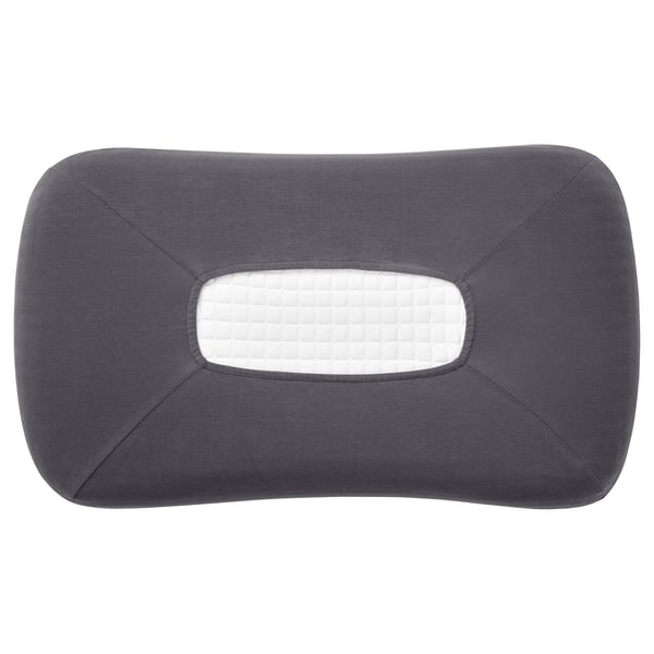 TÖCKENFLY Federa per cuscino ergonomico, grigio, 29x43 cm