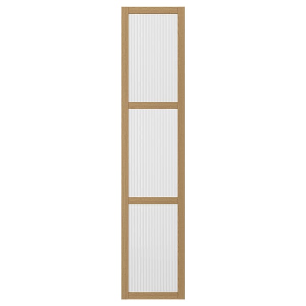 TONSTAD Anta con cerniere, impiallacciatura di rovere/vetro, 50x229 cm