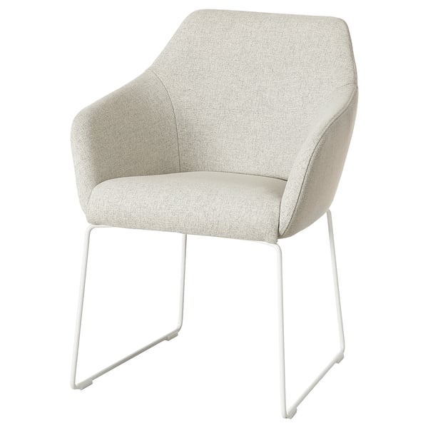TOSSBERG Sedia, metallo bianco/Gunnared beige