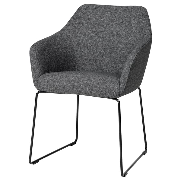 TOSSBERG Sedia, metallo nero/Gunnared grigio scuro
