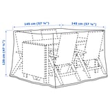 TOSTERÖ Custodia per set di mobili, set per tavolo e sedie/nero, 145x145 cm