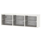 TROFAST Elemento da parete, bianco/grigio scuro, 99x21x30 cm