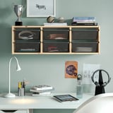 TROFAST Elemento da parete, pino con mordente bianco/grigio scuro, 93x21x30 cm