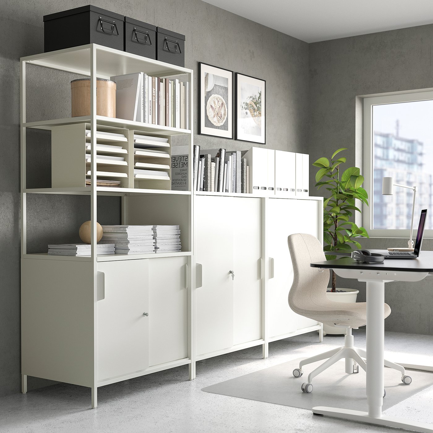 TROTTEN Mobile con ante scorrevoli, bianco, 160x110 cm - IKEA Svizzera