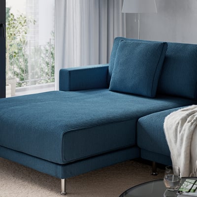 UPPÅKRA Divano a 3 posti componibile, con chaise-longue, sinistra/Samsala blu scuro