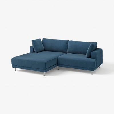 UPPÅKRA Divano a 3 posti componibile, con chaise-longue, sinistra/Samsala blu scuro