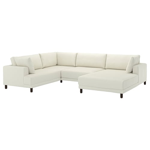 UPPÅKRA Divano a U, 4,5 posti, con chaise-longue, destra/Axvall bianco sporco