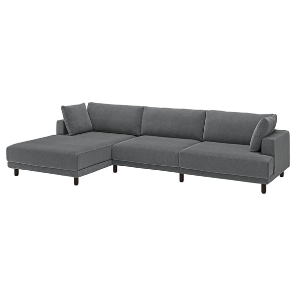 UPPÅKRA Divano componibile a 4,5 posti, con chaise-longue, sinistra/Johanneshov grigio scuro