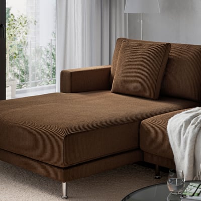 UPPÅKRA Elemento chaise-longue, con bracciolo sinistro/Samsala marrone scuro