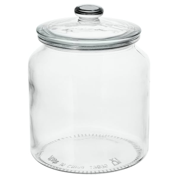 VARDAGEN Contenitore con coperchio, vetro trasparente, 1.9 l