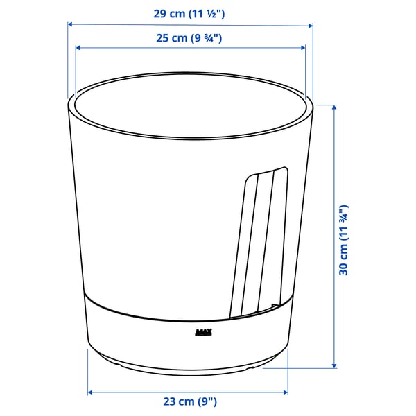 VÅRDTRÄD Vaso a riserva d'acqua, da interno/esterno trasparente/antracite, 24 cm