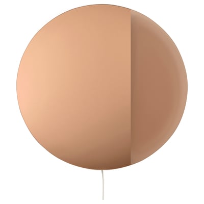 VARMBLIXT Lampada a LED da parete/specchio, intensità luminosa regolabile/color bronzo rotondo