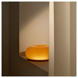 VARMBLIXT Lampada da tavolo/parete a LED, arancione vetro/rotondo, 30 cm