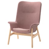 VEDBO Poltrona con schienale alto, Gunnared marrone chiaro-rosa