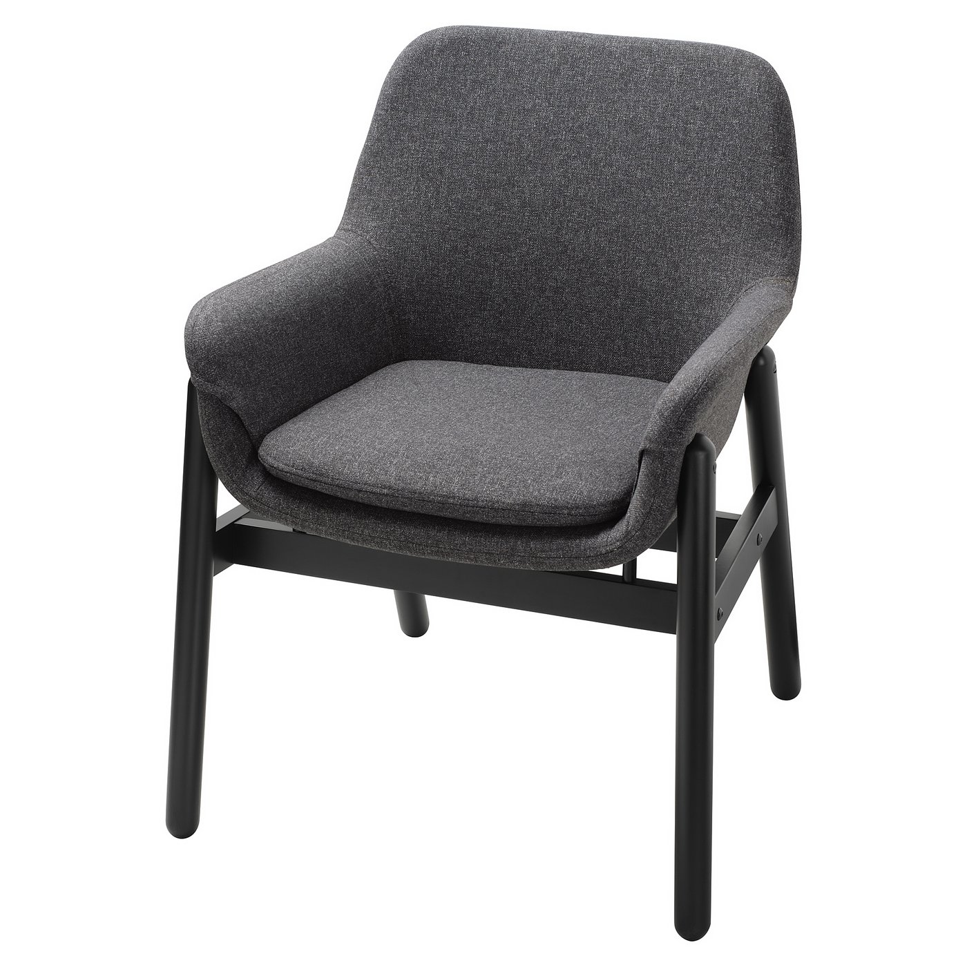VEDBO Sedia con braccioli, Nero/Gunnared grigio scuro - IKEA Svizzera