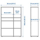 VIHALS Combinazione con ante a vetro, bianco/vetro trasparente, 190x37x140 cm