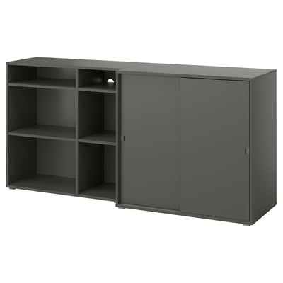 VIHALS Combinazione di mobili, grigio scuro, 190x47x90 cm