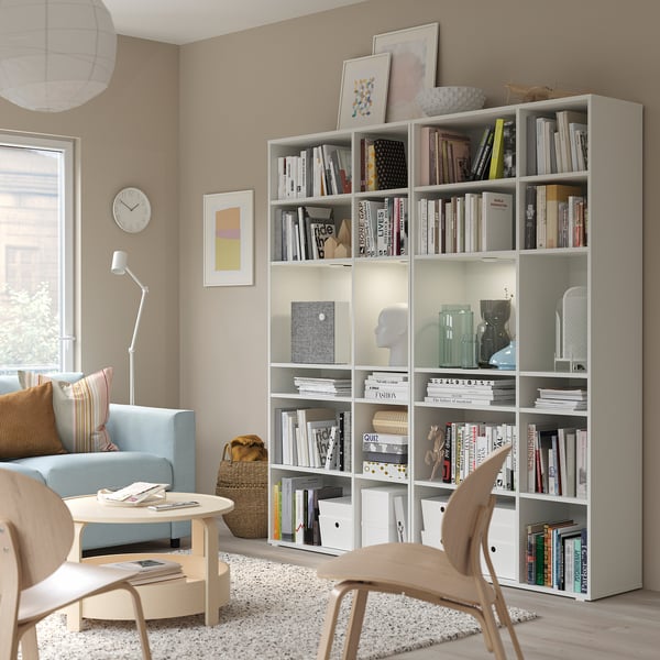 VIHALS Combinazione di scaffali, bianco, 190x37x200 cm