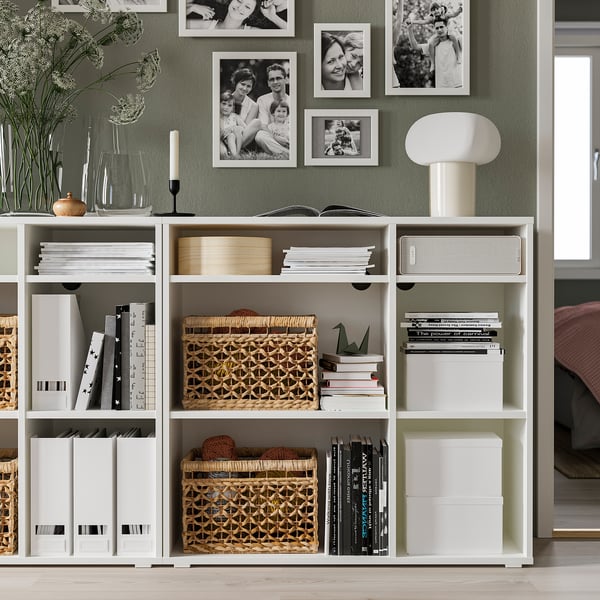 VIHALS Combinazione di scaffali, bianco, 286x37x90 cm