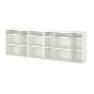 VIHALS Combinazione di scaffali, bianco, 286x37x90 cm