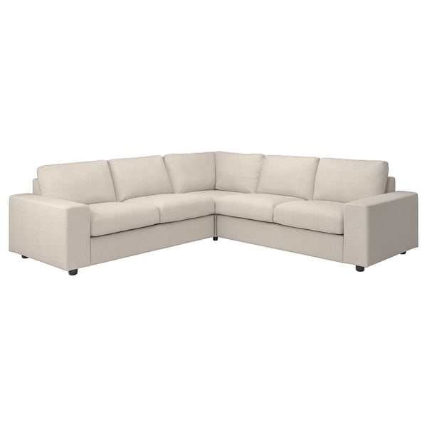 VIMLE Divano angolare a 4 posti, con braccioli larghi/Gunnared beige