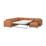 VIMLE Divano letto ang 5 posti/chaise-lon, Grann/Bomstad ocra bruna