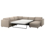 VIMLE Divano letto angolare a 5 posti, con chaise-longue/Hillared beige