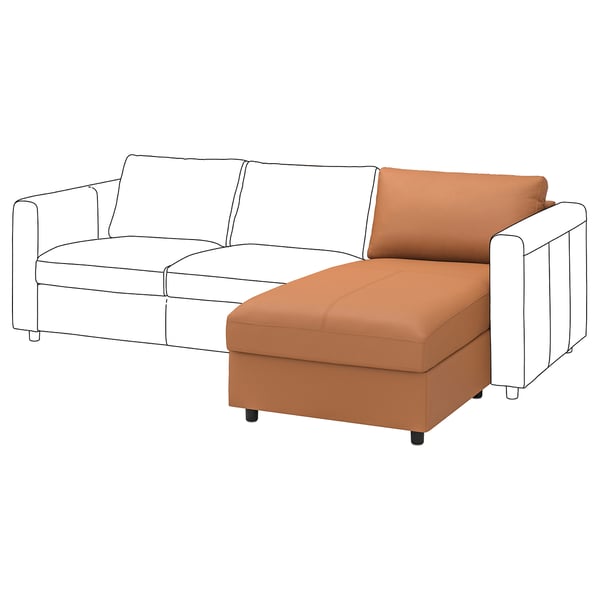 VIMLE Elemento chaise-longue, Grann/Bomstad ocra bruna