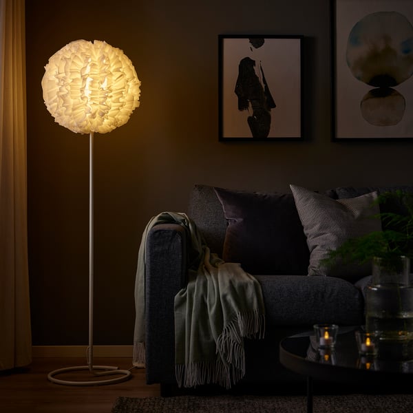 VINDKAST Lampada da terra, bianco