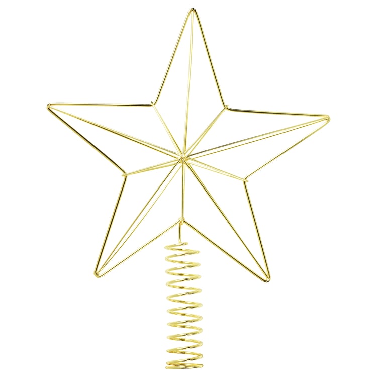 Stella Luminosa Per Albero Di Natale Da 25 Cm - Puntale Per Albero In Metallo Dorato Scintillante Con 20 Led Decorazione Per Feste Al Chiuso 90142651