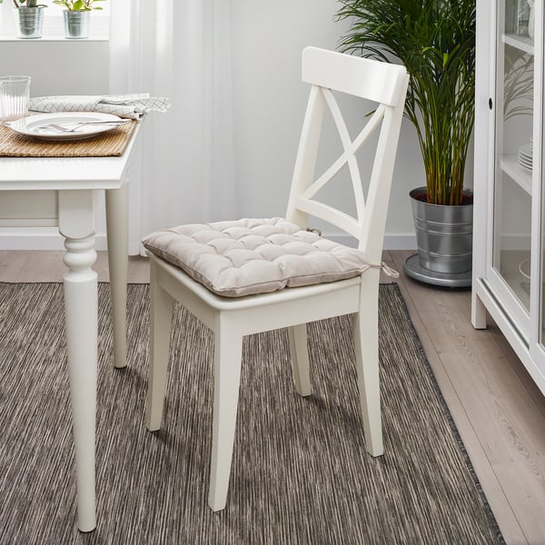 VIPPÄRT Cuscino per sedia, beige, 38x38x6 cm