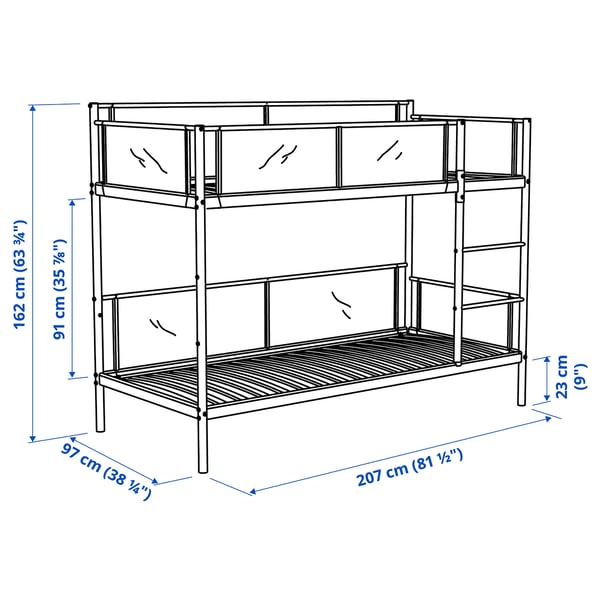 TUFFING struttura per letto a castello, grigio scuro, 90x200 cm - IKEA  Svizzera