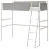 VITVAL Struttura per letto a soppalco, bianco/grigio chiaro, 90x200 cm