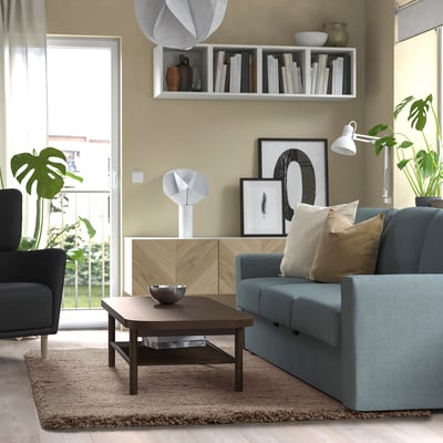 VOLLERSLEV Tappeto, pelo lungo, beige, 160x230 cm