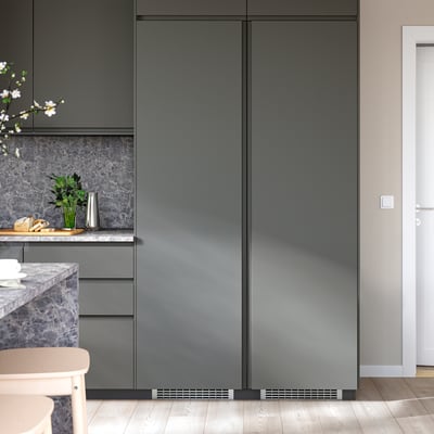VOXTORP Anta, grigio scuro manico verticale, 60x200 cm