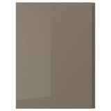 VOXTORP Anta, lucido grigio tortora scuro/manico verticale, 60x80 cm