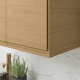 VOXTORP Lista sotto/soprapensile arrotond, effetto rovere, 221 cm