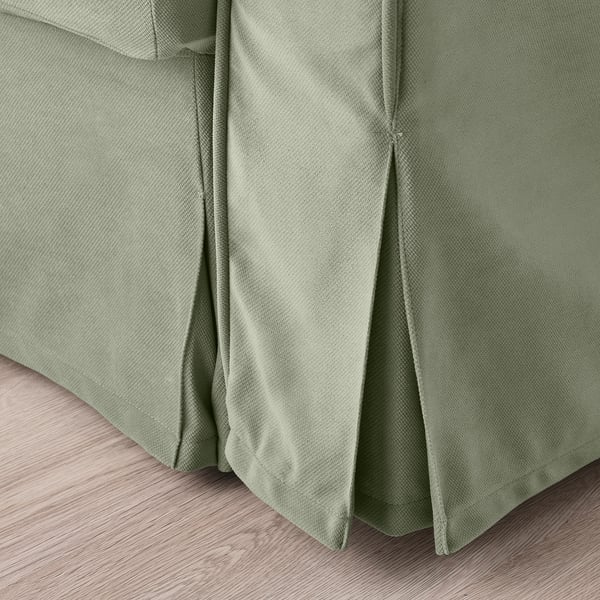 VRETSTORP Divano letto a 3 posti, Hakebo grigio-verde