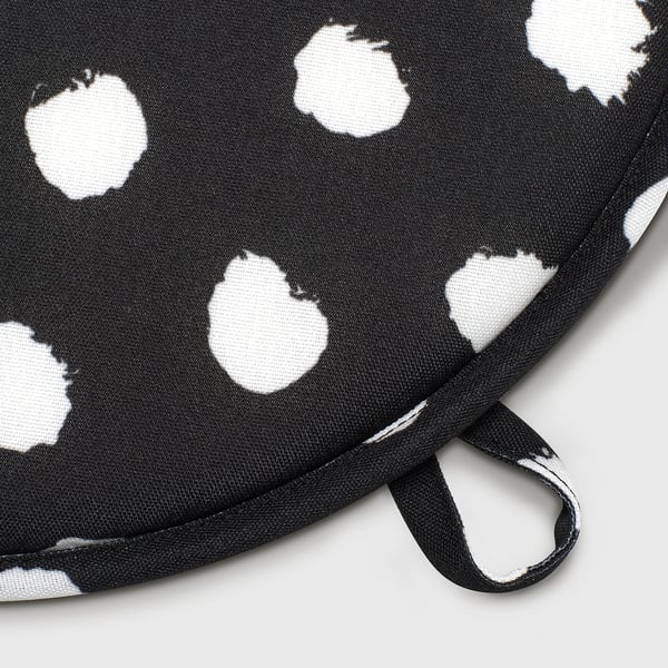 ÄNGSFRÄKEN Cojín silla, negro/blanco, 36 cm