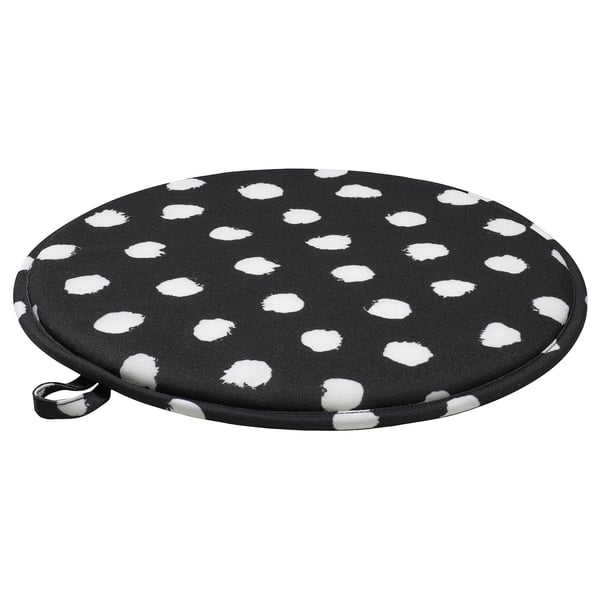 ÄNGSFRÄKEN Cojín silla, negro/blanco, 36 cm