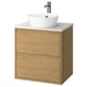 ÄNGSJÖN / KATTEVIK Mueble con cajones lavamanos/grifo, efecto roble/blanco efecto mármol, 62x49x80 cm