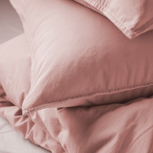 ÄNGSLILJA Funda plumón con 2 fundas almohada, Rosado claro, 240x220/50x60 cm